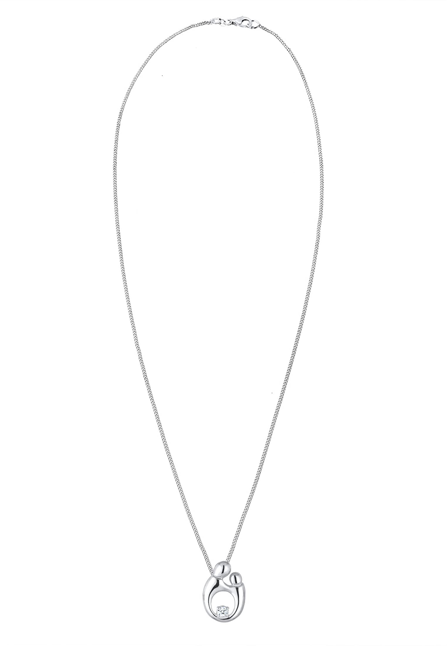 Elli DIAMONDS Halskette Damen Mutter Kind Elegant mit Diamant (0.03 ct.) in 925 Sterling Silber