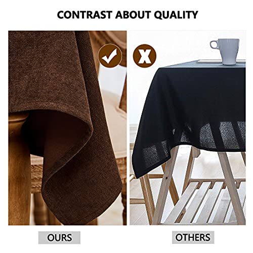 WAITER TREE Table Cloth Rectangle Table Cover 118x57 Inches Soft-Brushed Finish Wrinkle Free and Waterproof Camping Coffee Brown Rectangle Indoor Outdoor Tablecloth for Party Wedding by WAITER TREE - Image 4