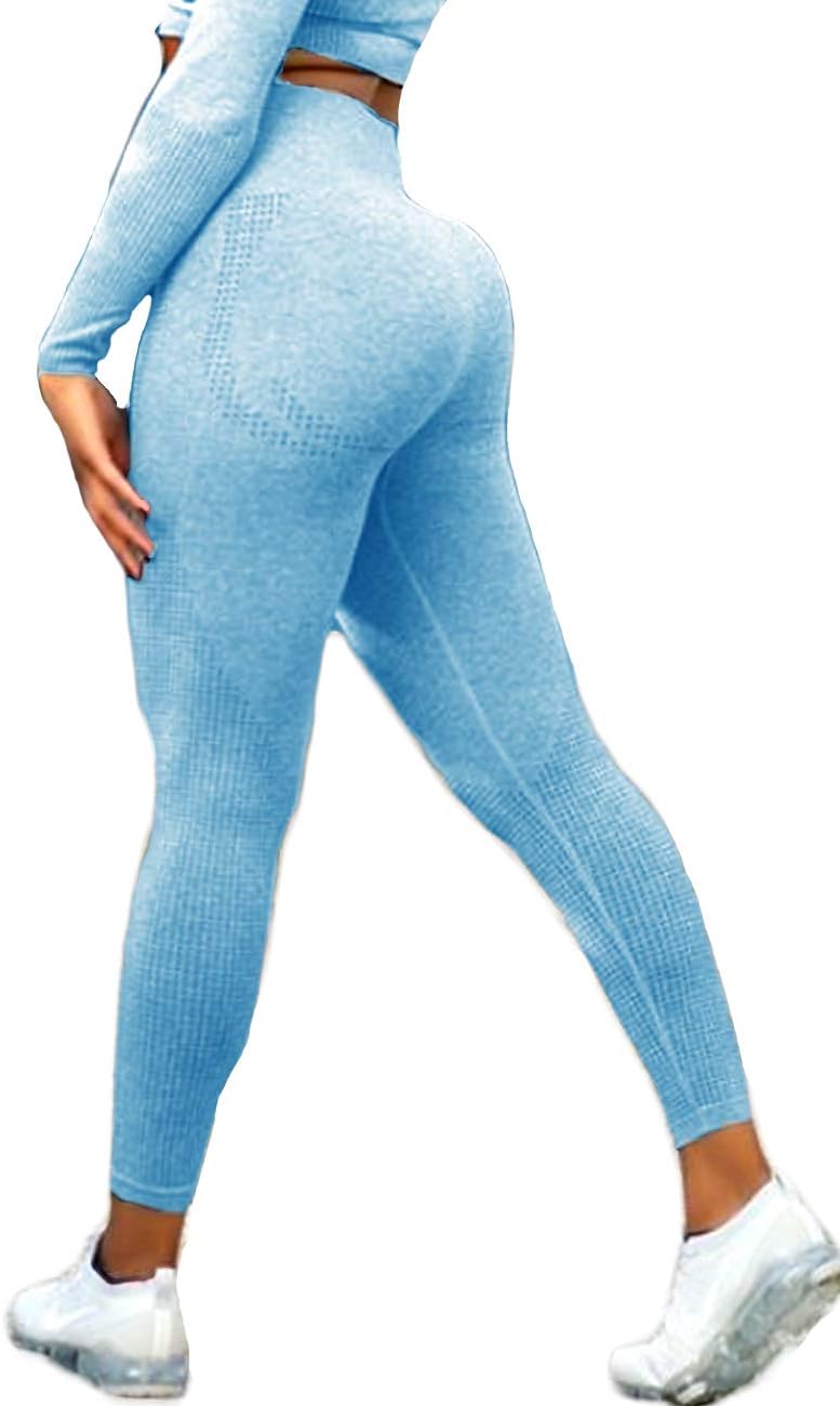 Women's Seamless High Waisted Gym Leggings Power Stretch Compression Running Workout Leggings