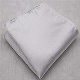 Tamaño: 22 x 22 cm Pequeño cuadrado bufanda traje bolsillo toalla punto plata pañuelo partido poliéster seda pañuelo blanco bonito diseño