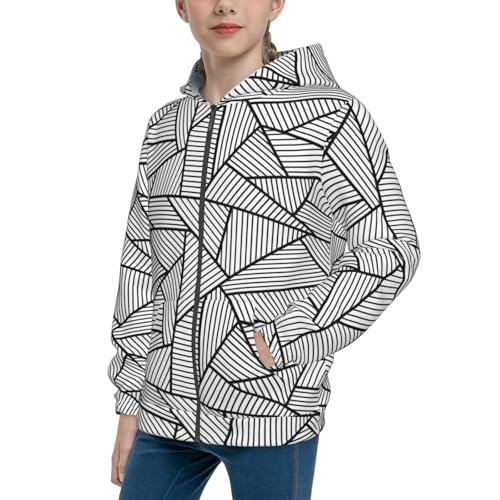 Abstract Painting Kids Pullover Hoodies Boys Zip Up Sweatshirts Girls Athletic Clothes with Pocket