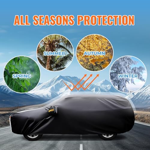 Image of 12-Layer Custom Fit Car Cover for Tesla Model Y /Model Y Juniper(2020-2026), Upgraded Waterproof All-Weather Full Exterior Cover with Door Zipper, for Snow Rain Dust and Sun UV Protection.