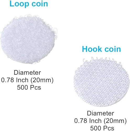 Miniatura 2 de Puntos autoadhesivos, 1000 unidades (juego de 500 pares) de 0.78 pulgadas0.787 in de diámetro, cinta adhesiva de nailon de 0.78 pulgadas de