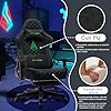 Symino Chaise Gamer Ergonomique - Fauteuil de Bureau avec Repose-Pieds Télescopique, Support Lombaire et Hauteur Réglable - 200kg (Simili Cuir Black)