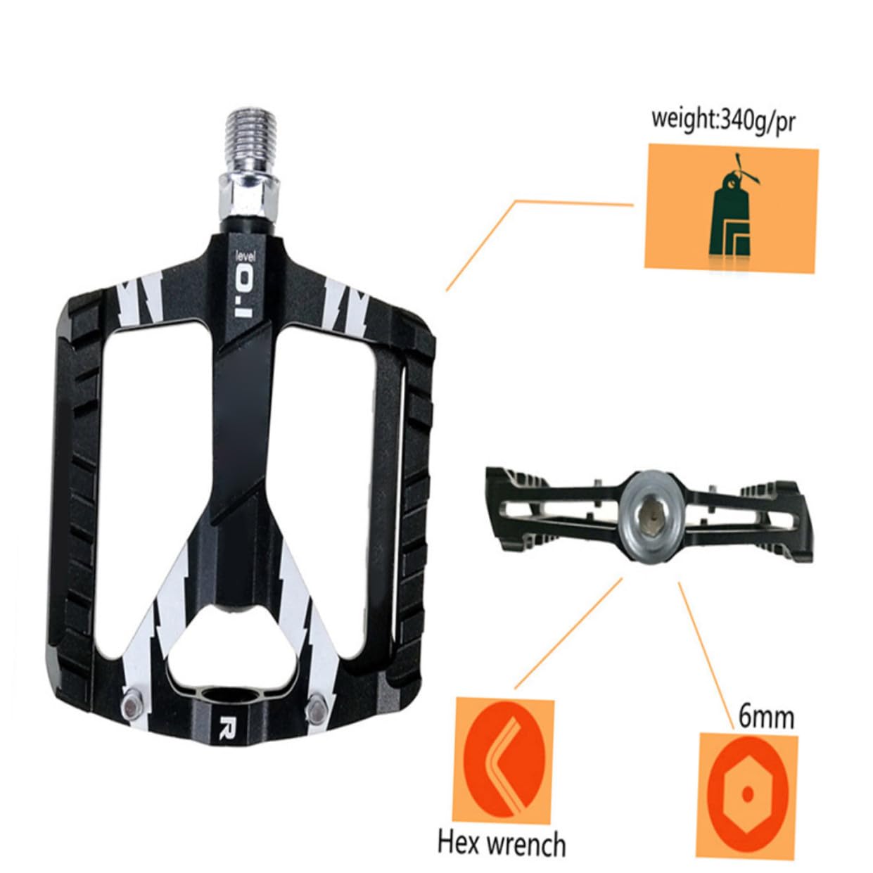 VICASKY 1 par de pedales de plataforma antideslizantes para bicicleta de montaña para bicicleta de carretera y ocio para ciudad y todoterreno