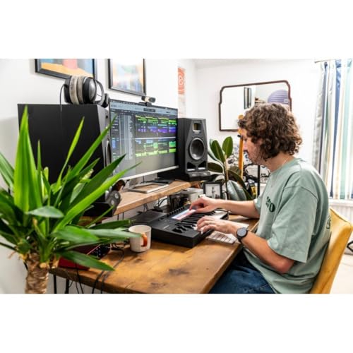 Image of Novation Launchkey 25 MK4 - Compact 25 Key, USB, MIDI Keyboard Controller with DAW Integration. Chord Mode, Scale Mode, 8 Drum Pads, and Arpeggiator - Includes Software Bundle for Music Production | 25 Full-Size Synth-Action Keys, 16 Velocity-Sensitive Fsr Pads with Polyphonic Aftertouch, 8 Endless Rotary Encoders, Accent