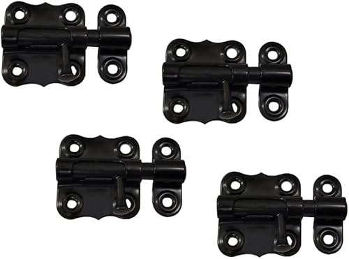 QCAA Deco Perno de barril deslizante de acero duradero, 2 pulgadas, revestimiento negro, paquete de 4, fabricado en Taiwán