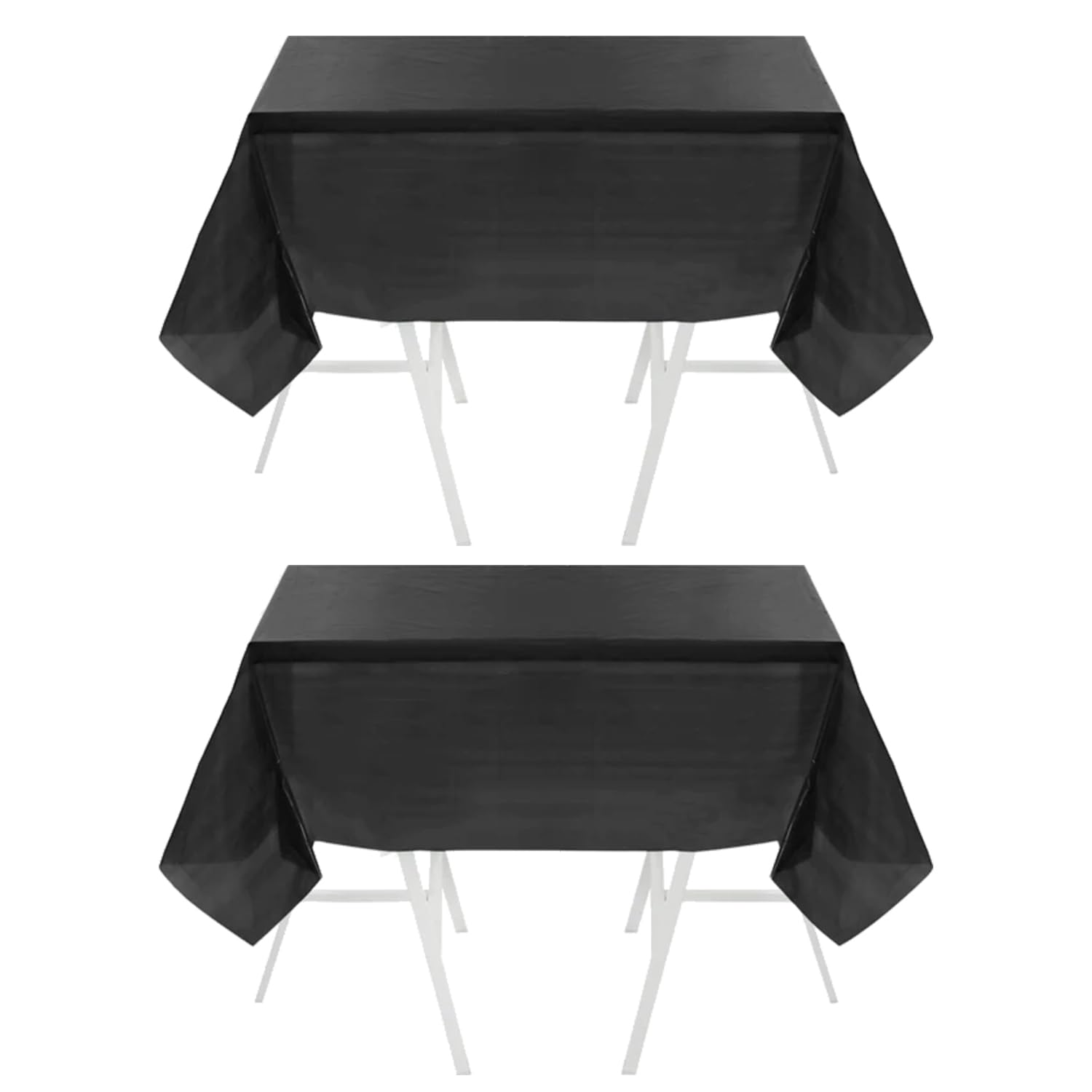 I LOVE FANCY DRESS Black PVC Tablecloth - Pack of 2-71" x 43"/180cm x 110cm Plain Black PVC Table Cover - Wipe-Clean Reusable Party Tableware Decoration