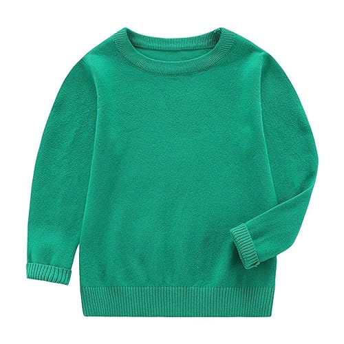 Toddler Baby Girl Boy Solid Color Knit Sweater Round Neck Long Sleeve Pullover Sweaters Tops Kids Fall Winter Clothes
