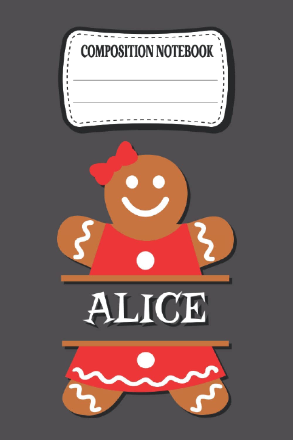 Alice Gift Notebook: College Ruled Composition Notebook, 120 Pages 6x9 inches, Mate Cover