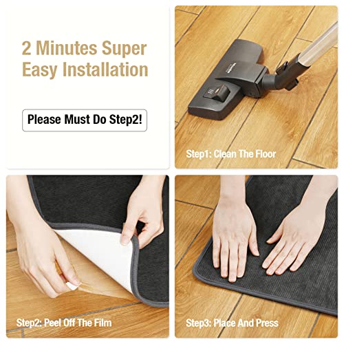 Yecaye Office Chair Mat For Hardwood Floor, 48"×36" Desk Chair Mat, Anti-Slip Low-Pile Chair Mats For Rolling Chair, Non-Curve Office Rug, Multipurpose Computer Chair Mat, Hard Floor Mat, Dark Grey #TOP5