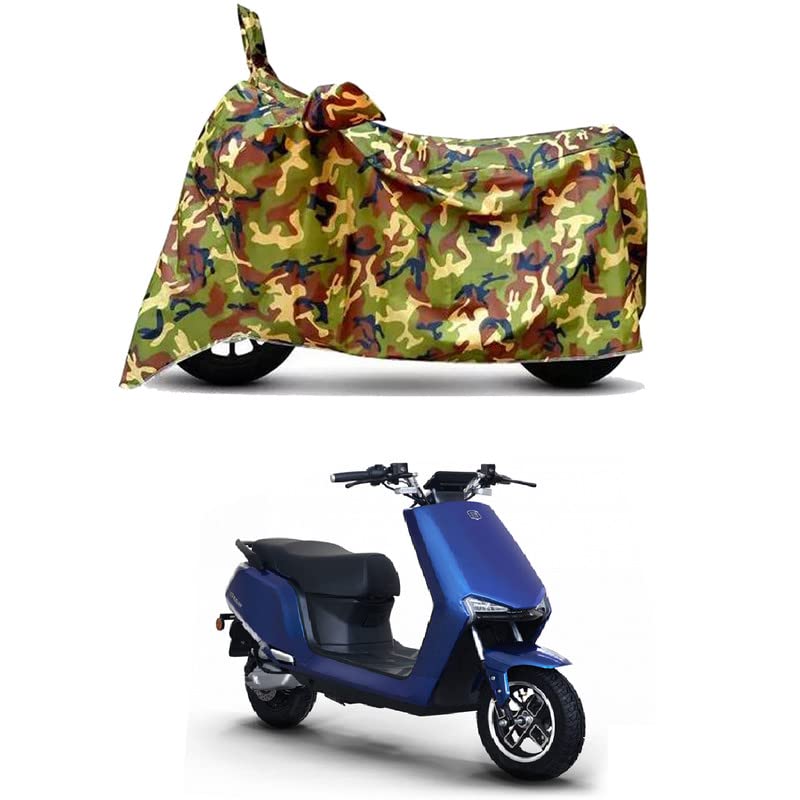Image of Waterproof 100% PVC Coated Bike Scooty Two Wheeler Body Cover Compatible for BGauss A2 Lithium Ion /UV-Rays /Heat Protection /Birds Dropping /Scratchproof /Dust Proof [6X6 Jungle Print]