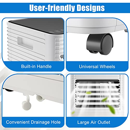 Image of GOFLAME Portable Air Conditioner, 8000 BTU Powerful AC Unit with Remote Control and 4 Universal Casters, 3-IN-1 Air Cooler & Dehumidifier & Fan with 24H Timer for Living Room, Bedroom, Office, Black