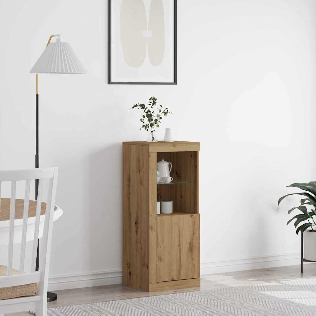 Aparador LED de roble Artisan para solucionar la falta de espacio y luz en pasillo y salon