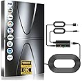 2800+ Miles Range Antenna for Smart TV Indoor/Outdoor,360° Reception Digital TV Antenna for Local Channels and All Smart/Old TVs-38ft Thick Coax Cable and Amplifier