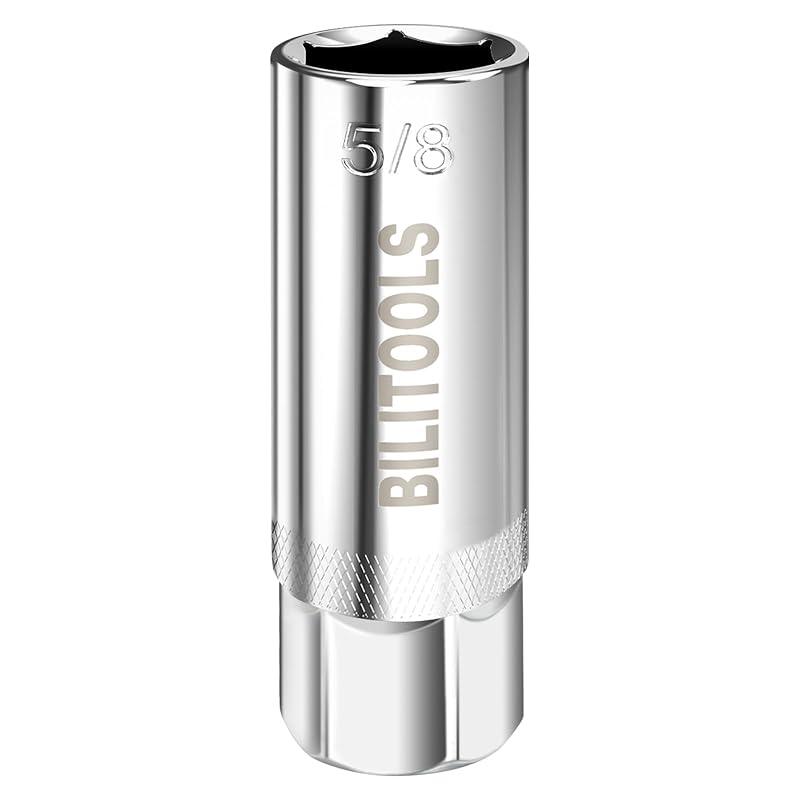 Soquete Magnético para Vela de Ignição BILITOOLS 5/8 pol. com Encaixe de 9,5 mm, Parede Fina e 6 Pontos