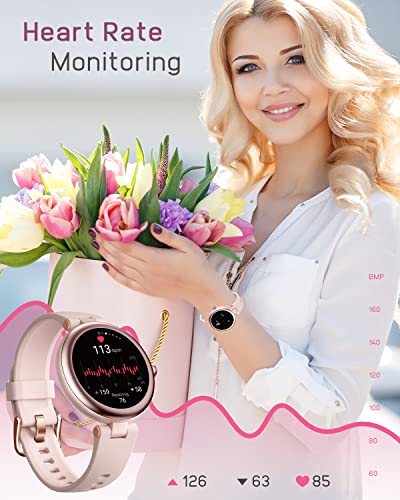 SHANG WING Lynn Smartwatches for Women,1.1inch Display Screen Fitness Watch for Women,Small Stylish Smart Watch with Pedometer Sleep Monitor SpO2-Monitor Heart Rate Fitness Watch for Android iOS - Image 4
