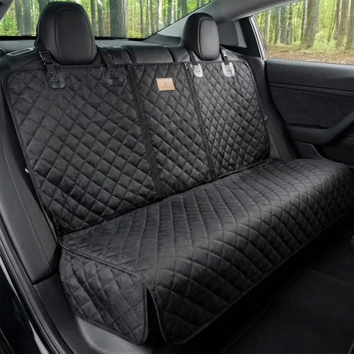 AMZPET Dog Car Seat Cover (Universal: 133cm) - Waterproof Non-slip & Scratch-Proof - Not Isofix Compatible