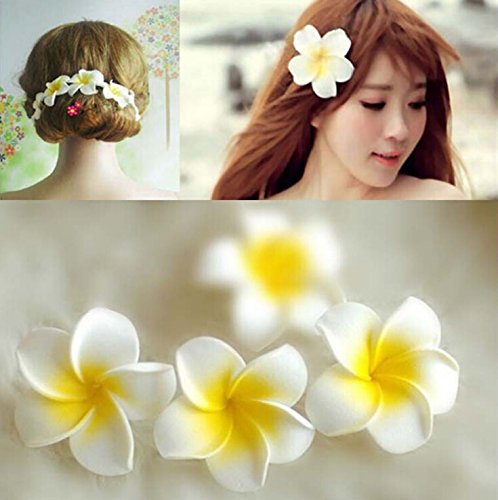 Tonwhar 20 Pcs Hawaiian Plumeria Flower Foam Hair Clip Accessory For Beach #TOP1