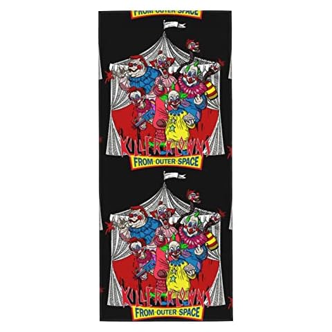 Vesjkjoldl Killer Horror Klowns Movie from Outer Space Towels Hand Towels Washcloth for Bathroom Modern Bath Towels Absorbent Towels Soft Towel Quick Drying Towels Suitable for Hotel 12x27.5 inches Cover