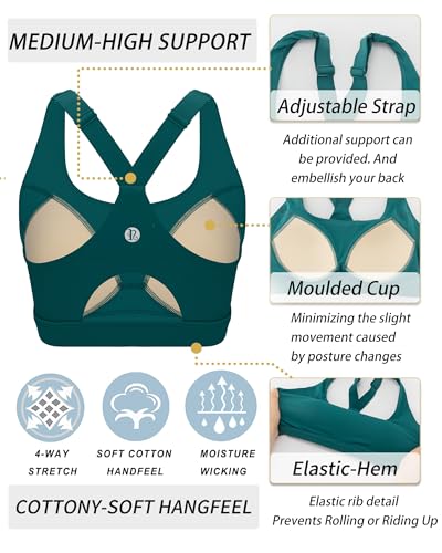 Image of RUNNING GIRL High Impact Sports Bras for Women, High Support Running Adjustable Workout Sports Bras with Sewn in Pads