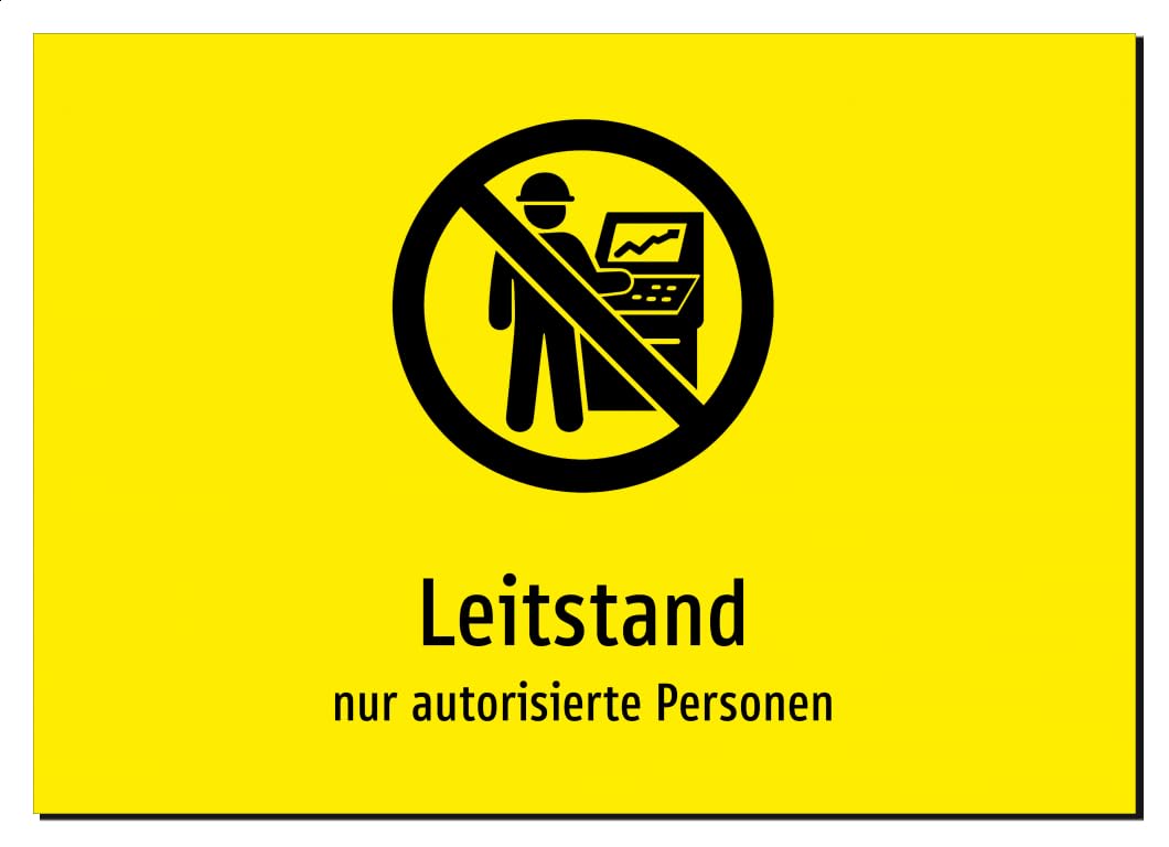 36886-DE-S-06 | Leitstand - nur autorisierte Personen | Aluminiumschild A5, 210 x 148mm | mit Symbolgrafik und Text