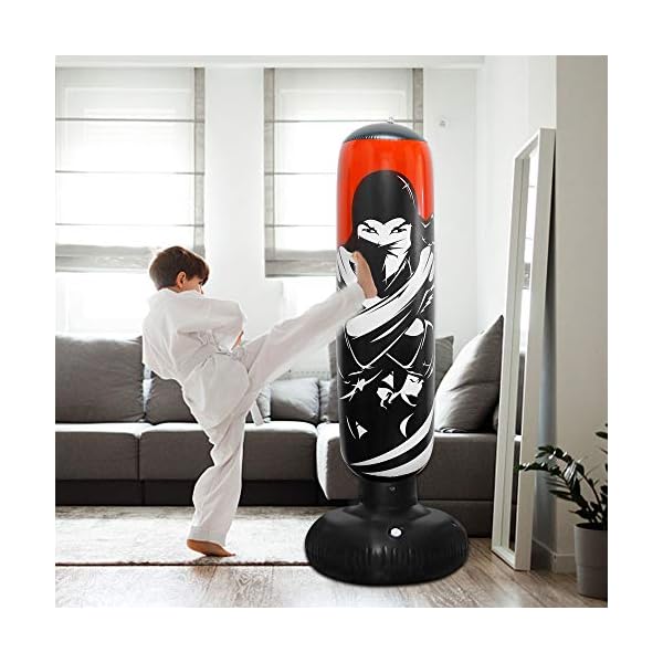 Zcaukya-Inflatable-Punching-Bag-5-FT-60-Inch-Inflatable-Ninja-Boxing-Bag-with-Stand-Bounce-Back-Karate-Punching-Bag-Free-Standing-Kickboxing-Bag-for-Kids-and-Adults Zcaukya Inflatable Punching Bag, 5 FT/ 60 Inch Inflatable Ninja Boxing Bag with Stand, Bounce-Back Karate Punching Bag, Free Standing Kickboxing Bag for Kids and Adults