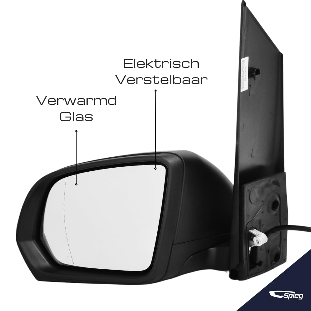 Spieg Außenspiegel Links für Mercedes Vito W447 2015-2025 manuell einklappbar, Genarbt schwarz, 5 PIN