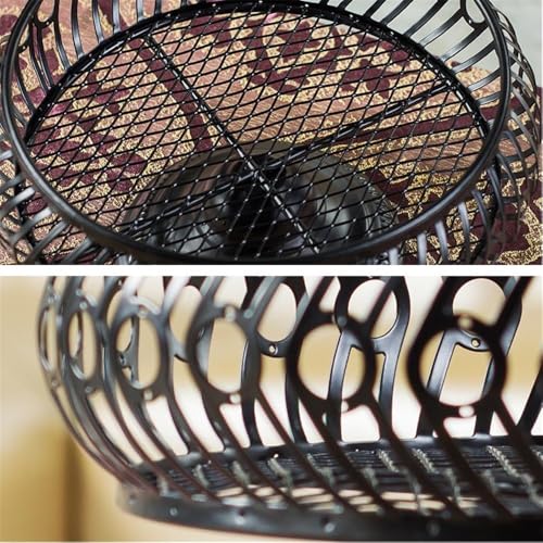 Cesta de frutas frutero de metal negro con base elevada para aperitivos dulces 4