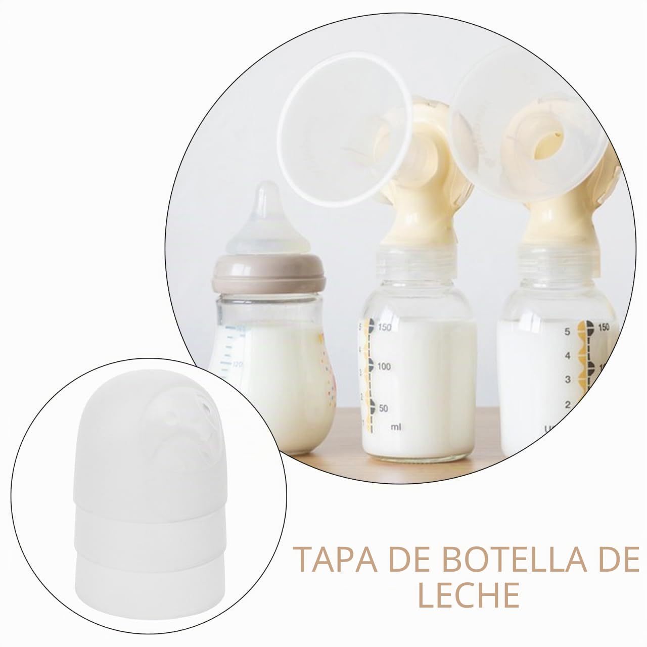 Toyandona 3 Tapas De Biberones a Prueba De Fugas Para Biberones De Cuello Ancho Tapas Reutilizables De PláStico Para Botellas De Leche Cubiertas De BiberóN Con Anillo Giratorio FáCil De Usar