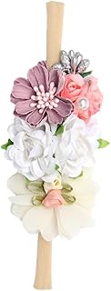 2 Pçs Tiara De Bebê Recém-Nascido Faixa De Cabelo De Bebê Menina Flor Headwrap Presente De Bebê Recém-Nascido Menina Tiara Para Meninas Faixas De Cabeça De Bebê Decoração De