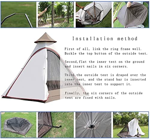QUQUQ carpa piramidal para camping 4-6 personas miniatura 4