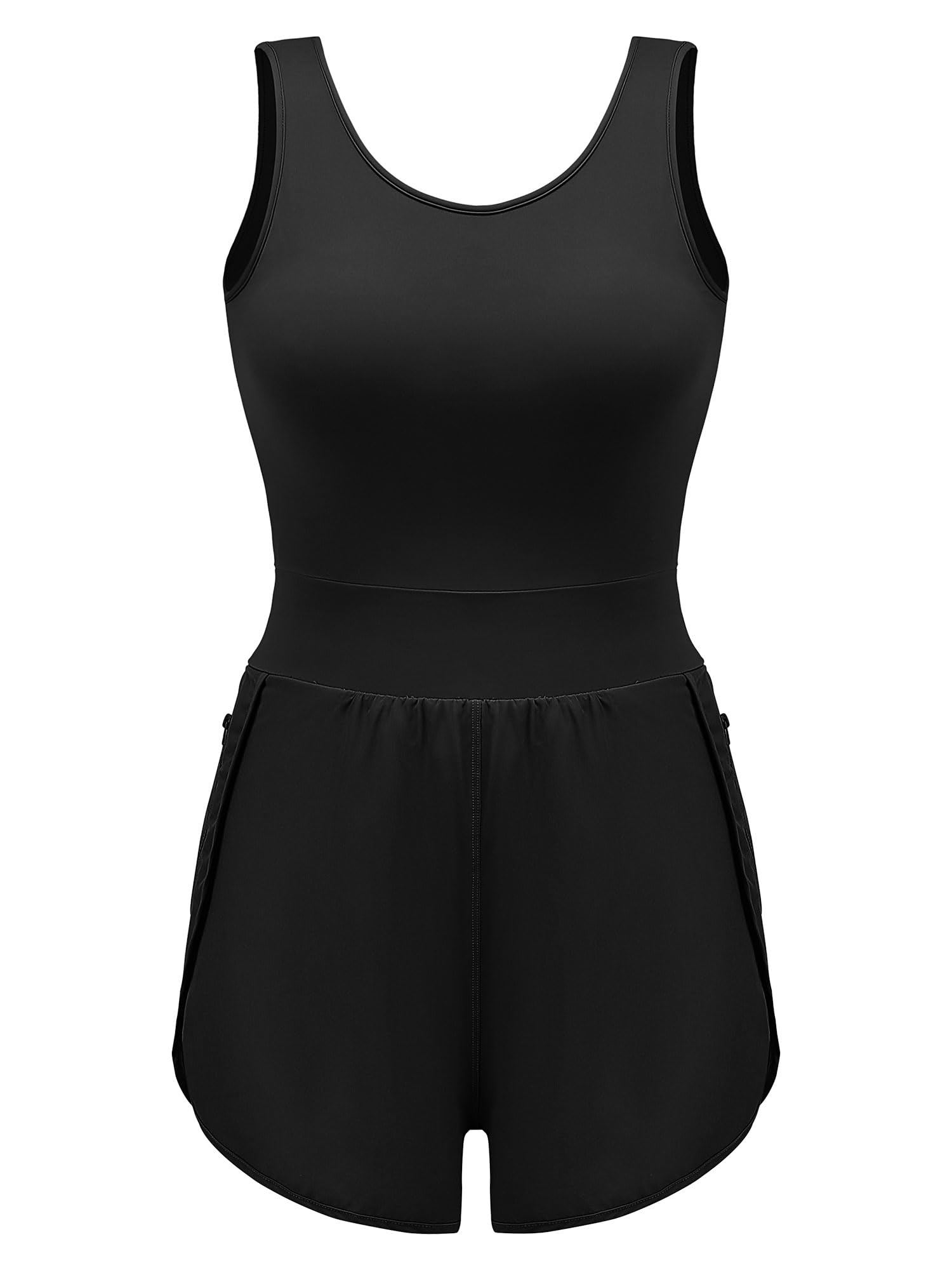 NlifeWomens One Piece Outfits Athletic Tank Tops Built in Bra Jumpsuits Running Onesie Gym Shorts Rompers