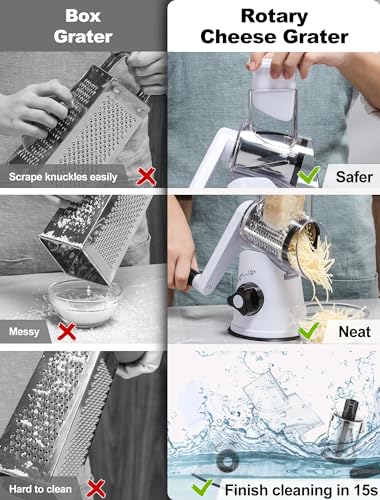 GDL Käsereibe mit Kurbel und Trommelklingen