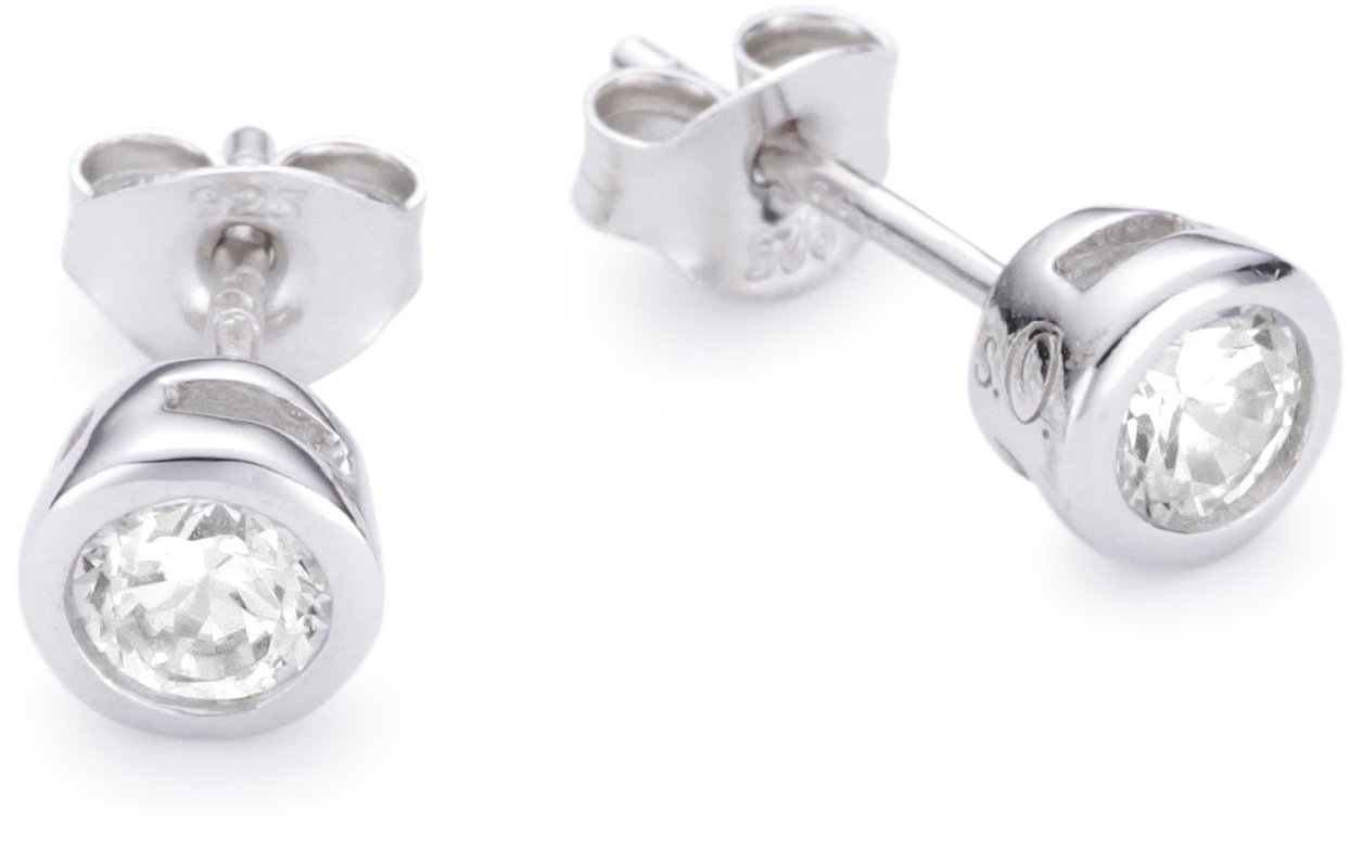 S.Oliver Damen Ohrstecker Aus Sterling-Silber 925 – Weiß Rhodiniert, Klassisches Design, Mit Zirkonia-Steinen