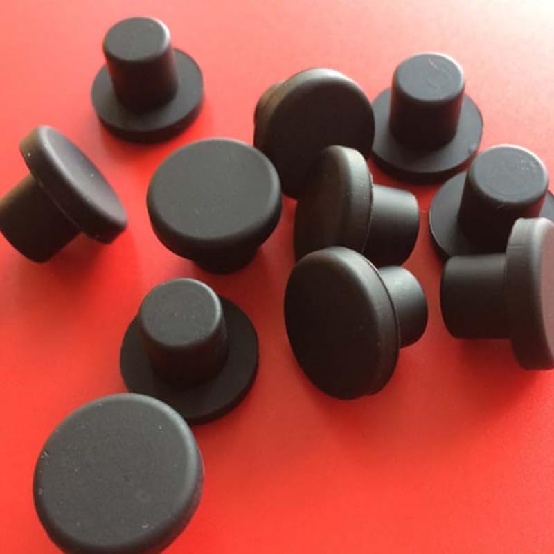 Tool Part for 5PCS Black/White Silicone Rubber Snap-on Plugs Hole Caps 9mm to 19mm Seal Stopper Dustproof Blanking End Caps - (Size: A 10mm Solid/Color: Black/Thickness: 5pcs)
