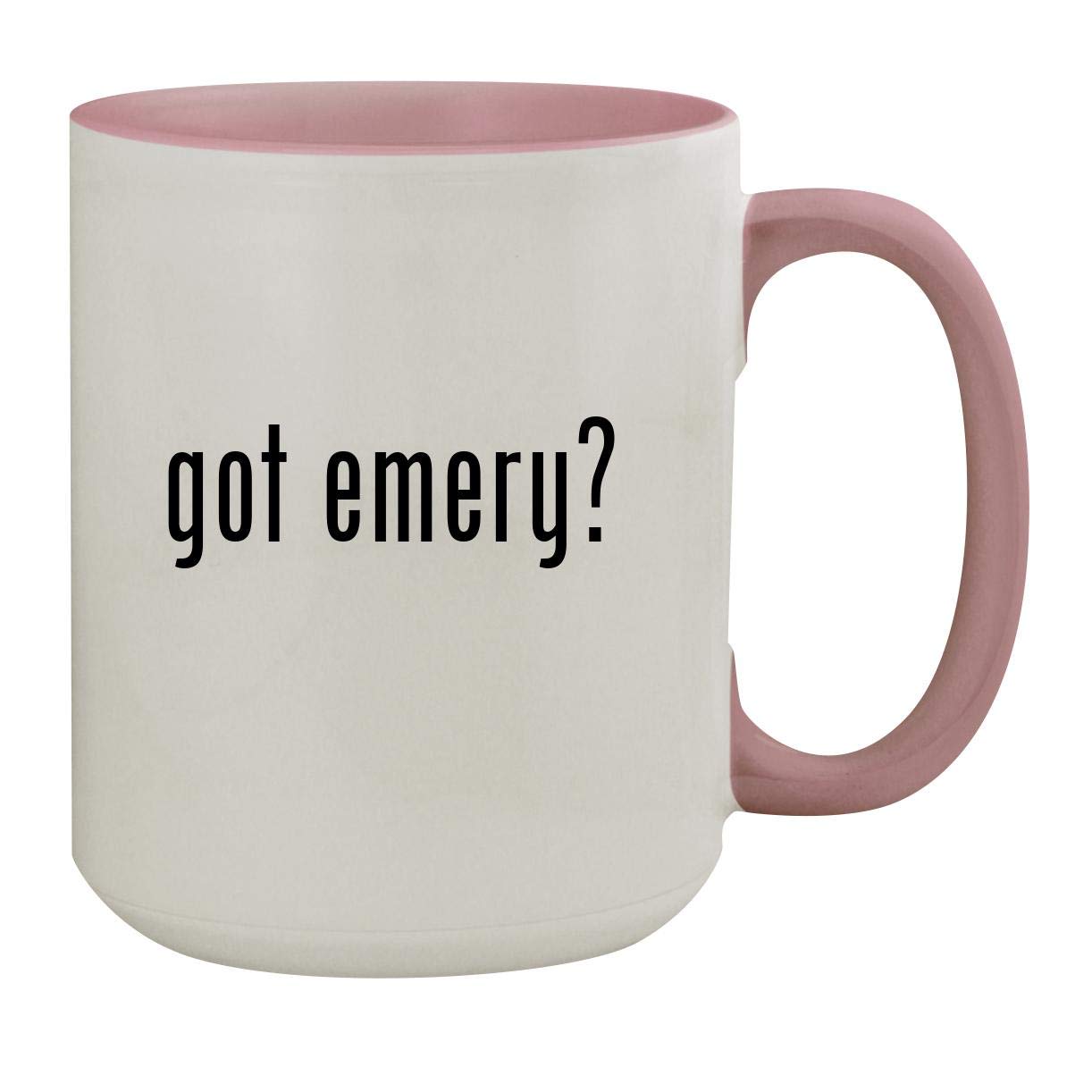 got emery? - 15oz Colored Inner & Handle Ceramic Coffee Mug, Pink