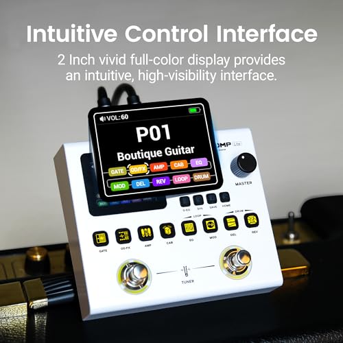 Image of SORAN JME-02 Dual Stomp Lite Multi-Effects Guitar Pedal, Portable Guitar Pedal with 125 Effects, 99 Presets, 10 Effect Modules, 100 Drum Rhythms, 40s Looper, 20 IR /NAM Slots, USB Audio Interface