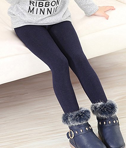 X&F Little Girls' Classic Winter Fleece Leggings Kids Thick Tights Stockings3