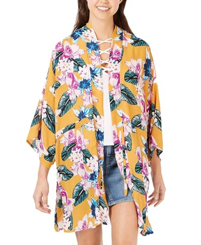 Say What? Juniors' Floral-Printed Tie-Front Kimono