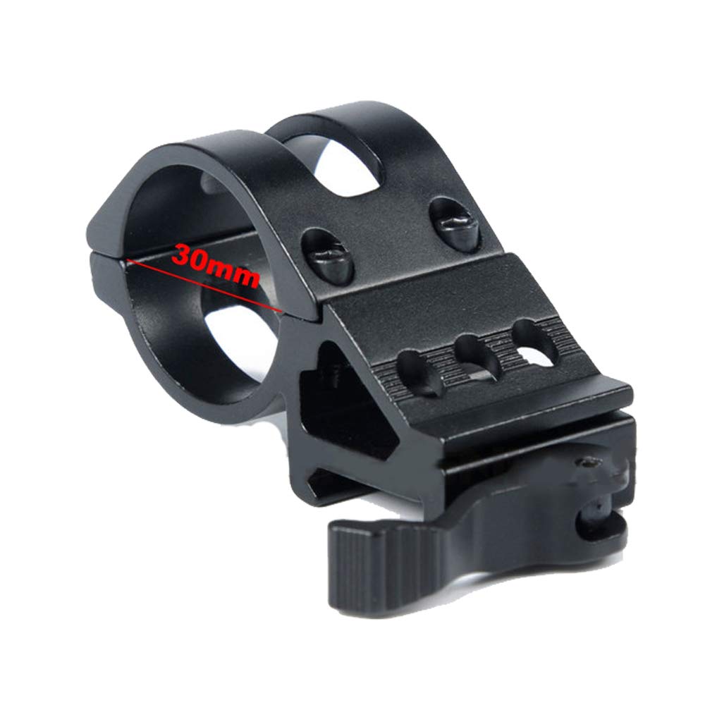 Gotical Quick Release Side 30mm Ring Offset 20mm Rail Clamp for Flashlight Laser Scope Mount Picatinny 45 Degree Hunting & Durable (1
