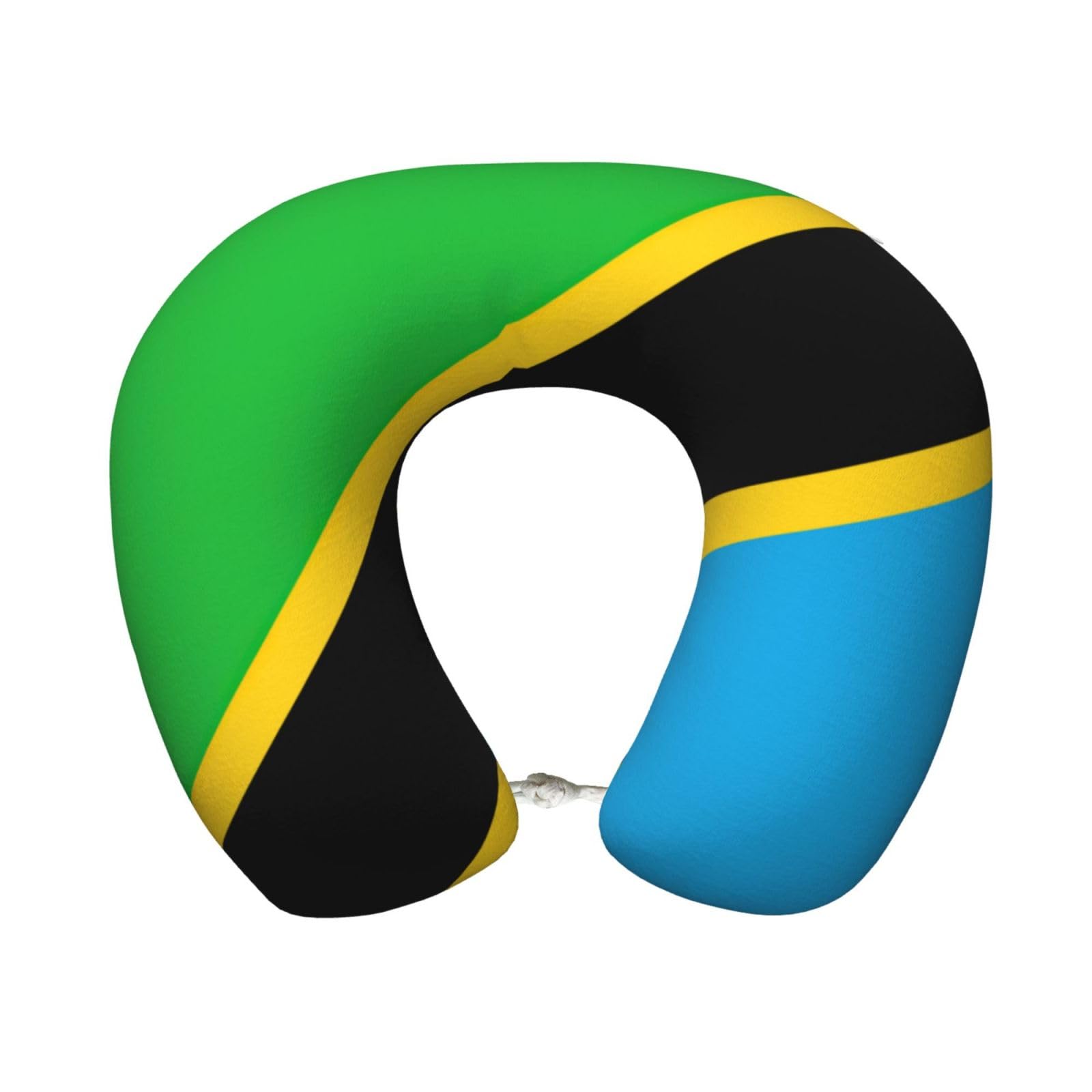 peiyeety Tanzania Flag Print Custom U-Shaped Pillow,Memory Foam Cervical Neck Travel Pillow,for Home,Camping,Travelling