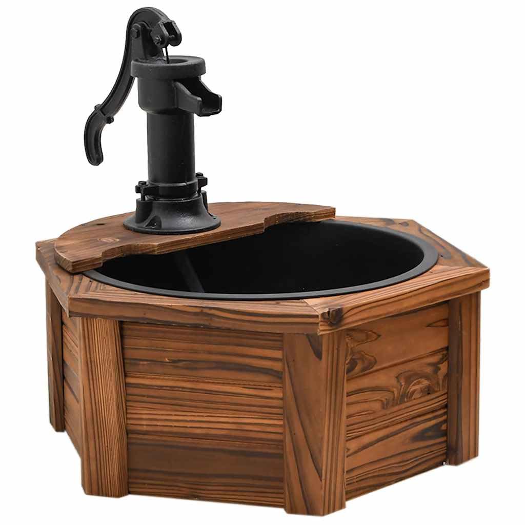 vidaXL Fontaine à Eau avec Pompe 57x57x53 cm Bois de Sapin Massif