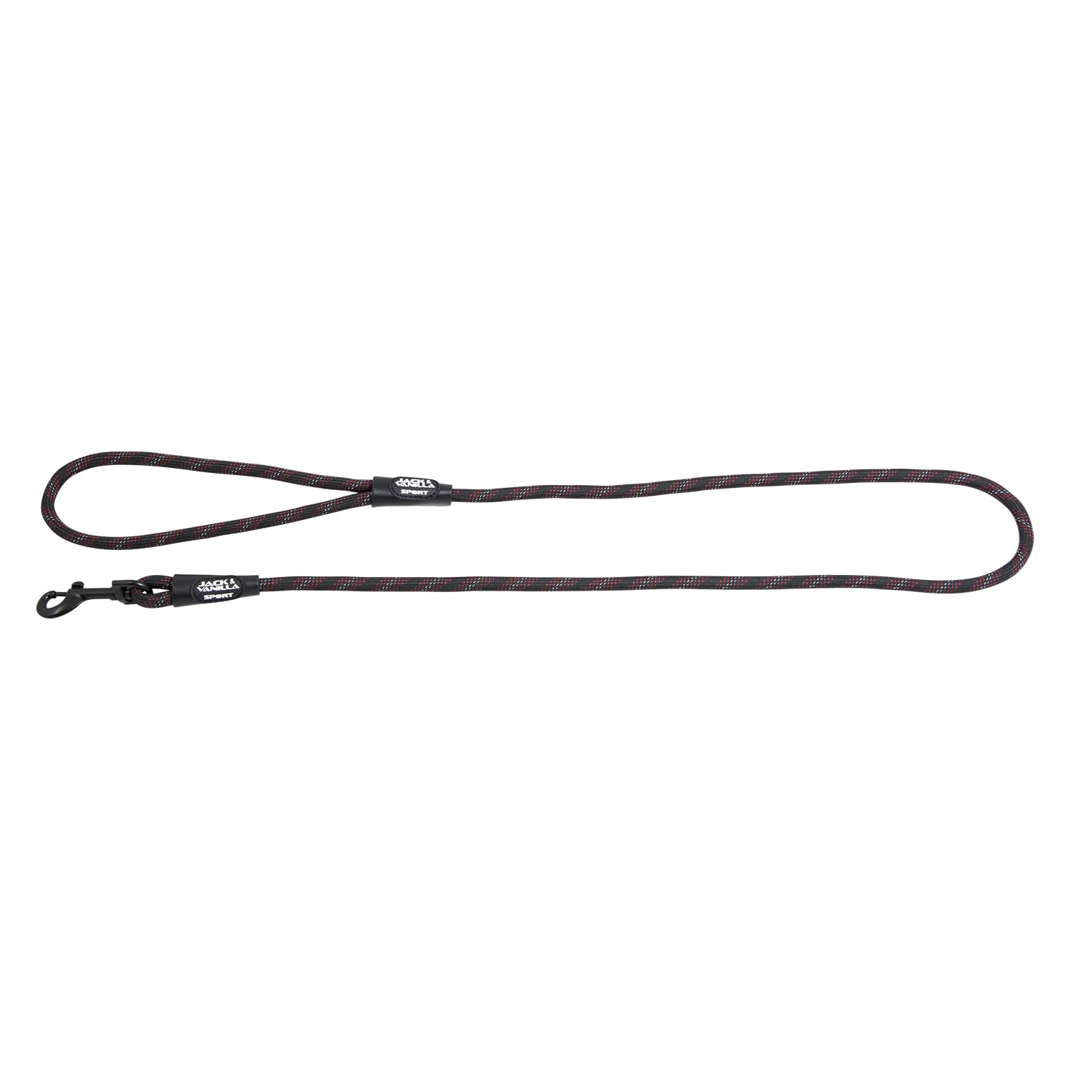Jack and Vanilla - Solid Luminous Dots Dog Lead - Strap with Light Spots and Strong Hook for Walking, Outing, Walking - Color Black/Black, Size 8 mm x 120 cm
