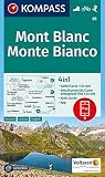 Mont Blanc, Monte Bianco: 4in1 Wanderkarte 1:50000 mit Aktiv Guide und Detailkarten inklusive Karte zur offline Verwendung in der KOMPASS-App. ... 1:50 000 (KOMPASS-Wanderkarten, Band 85)