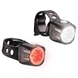 Dice 150 Lumen Front and 50 Lumen Rear Bike Light Combo Set, Ultra Compact Design, Low Profile On Handlebar, See and Be Seen, Super Bright, USB Rechargeable