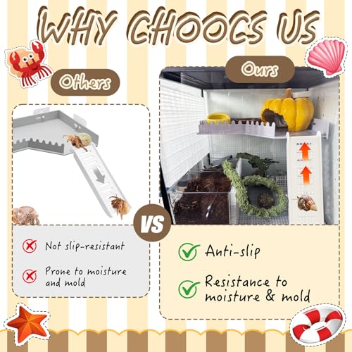Hermit Crab L-Shaped Platform with Ladder Hermit Crab Climbing Toys, Habitat Tank Accessories, Reptile & Hamster Activity Platform - Thumbnail 5