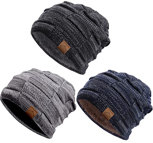 T WILKER Kids Winter Knitted Hats Warm Fleece Lining Cap for 5-14 Year Old Boys Girls