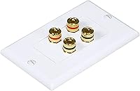 Vista 3 de iMBAPrice 2 conectores tipo acoplador Banana Plug Binding Post Wall Plate para 1 altavoces