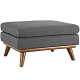 LexMod Engage Fabric Ottoman in Gray